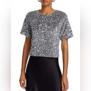 NWT - STEVE MADDEN Cressa Sequined Velvet Top - XS